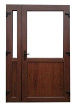 Drzwi zewnętrzne sklepowe (kolor: orzech, strona: lewa, szerokość: 140 cm)
