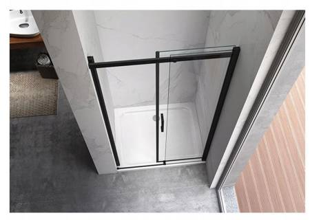 Calbati Drzwi prysznicowe 105-110cm czarne szkło 8mm 23178246