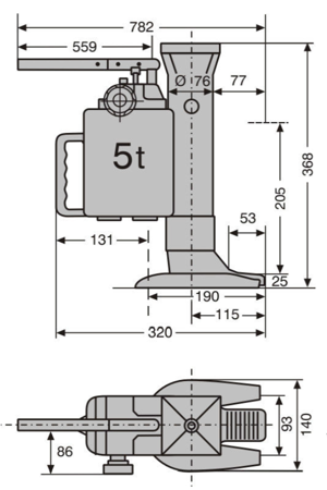 LIFERAIDA Podnośnik hydrauliczny maszynowy (udźwig: 5 T) 0301346