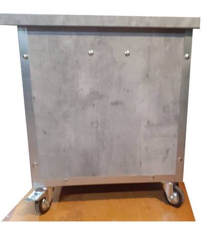 Stół z kołem obrotowym na kółkach, 2 szuflady z podnikiem folii - nakładka blacha ocynkowana (blat: 150x78 cm, wys: 78 cm) 91079712
